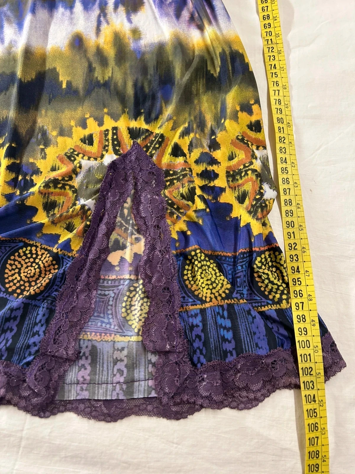 Vintage multicolored patterned lulu h. Paris lace dress – photo 5